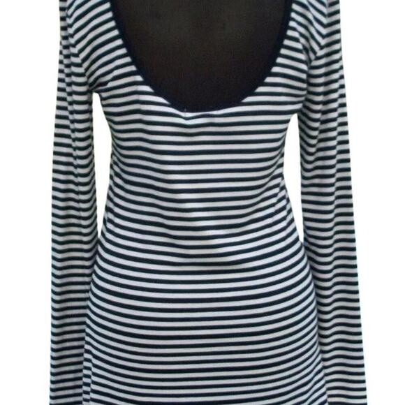 Cache Rhinestone Embellished Top New Stretch Scoop Neck Open Back $88 NWT B & W - Picture 7 of 8